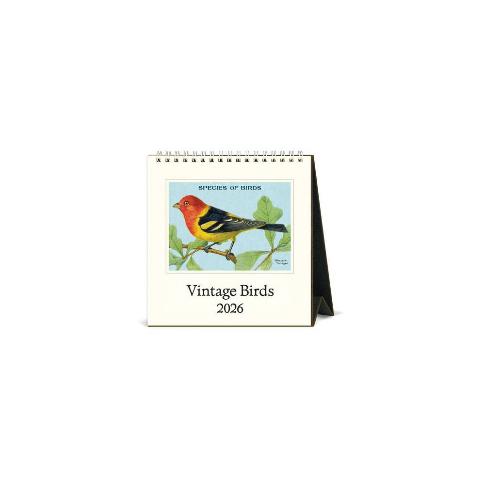 Cavallini, Calendars, Art & School, 2026, Desk style, Vintage Birds, 933079